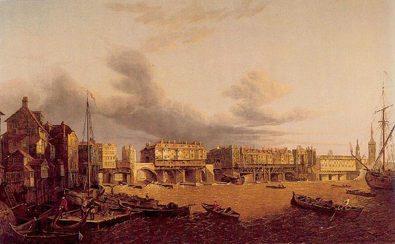 Paul, John View of Old London Bridge as it was in 1747 oil painting image